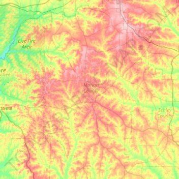 Marion County topographic map, elevation, terrain