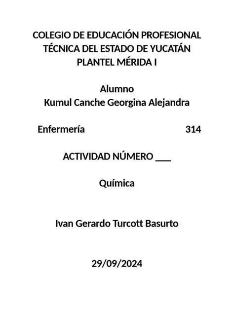 Kumul Canche Georgina Alejandraquimica Conceptos Pdf