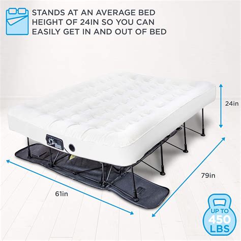 Buy Ivation Ez Bed Queen Air Mattress With Frame And Rolling Case Self