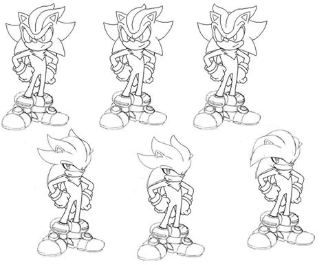 Dark Sonic Vs Super Shadow Coloring Page Coloring Pages