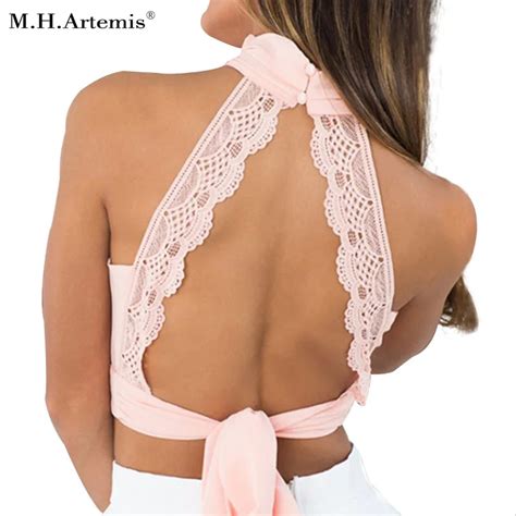 M H Artemis Chic High Neck Elegant Lace Tank Top Women Sexy Boho