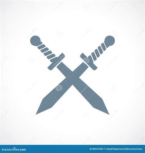 Crossed Swords Vector Icon Stock Vector Illustration Of Emblem 89437402