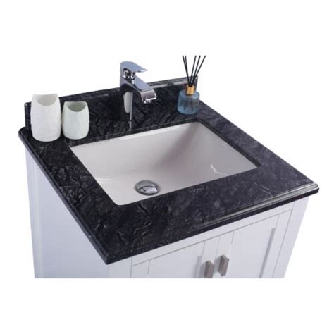 Wilson 24 White Cabinet Black Wood Marble Countertop 1 Kroger