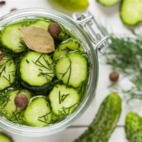 Pickled Gherkins With Dill And Sweet And Sour Vinegarcold Pickling