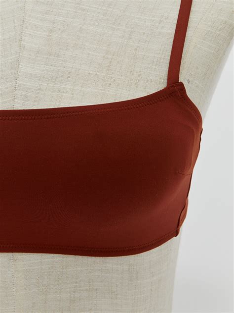 KAHVERENGİ U Yaka Askılı Kadın Bikini Üst S AE Z SWU LCW