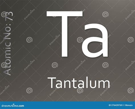 Tantalum Ta Element Symbol From Periodic Table Series Stock Photo