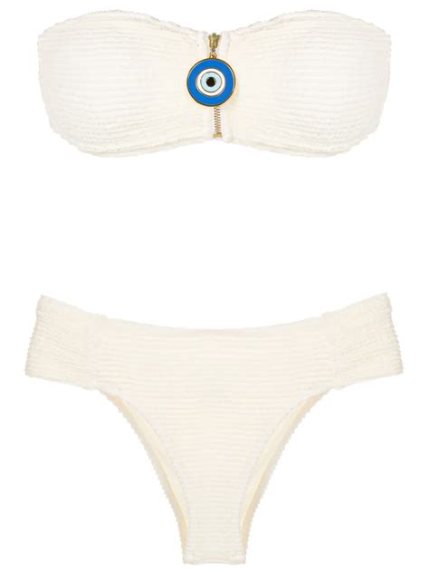 Brigitte Evil Eye Strapless Bikini In White ModeSens