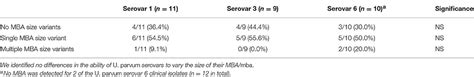 Frontiers Ureaplasma Species Multiple Banded Antigen Mba Variation