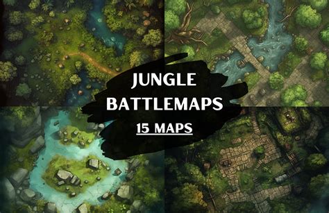 Dnd Jungle Battle Maps V1 Bundle 15 Dandd Battlemaps Dungeons And Dragons Battle Maps Roll20