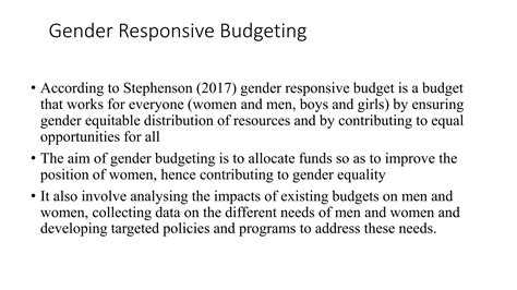 Gender Responsive Budgeting Pptpptx