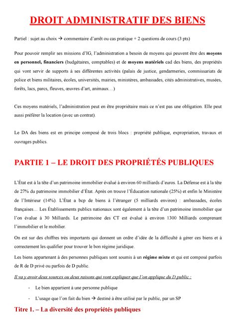 Dab Complet Gs Pdf Cours Droit Admin Des Biens Droit Administratif