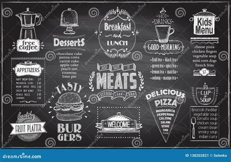 Chalk Menu Board Design for Cafe or Restaurant, Breakfast and Lunch ...