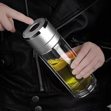 Amazon Zmhqlpdz Tea Infuser Bottle Double Wall Borosilicate