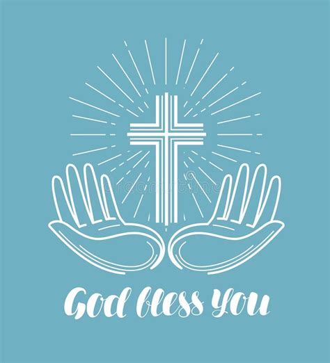 Hand Lettering God Bless You Stock Illustration Illustration Of