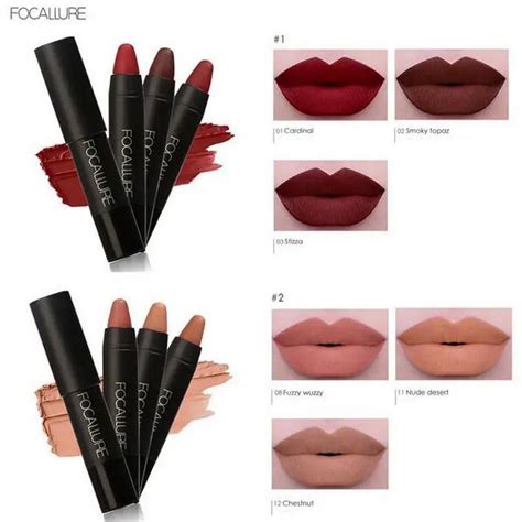 Focallure Lipstick Waterproof Long Lasting Red Velvet Matte Nude Lip Kit Beauty Sexy Lips Makeup