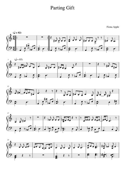 Parting T Fiona Apple Sheet Music For Piano Solo Easy