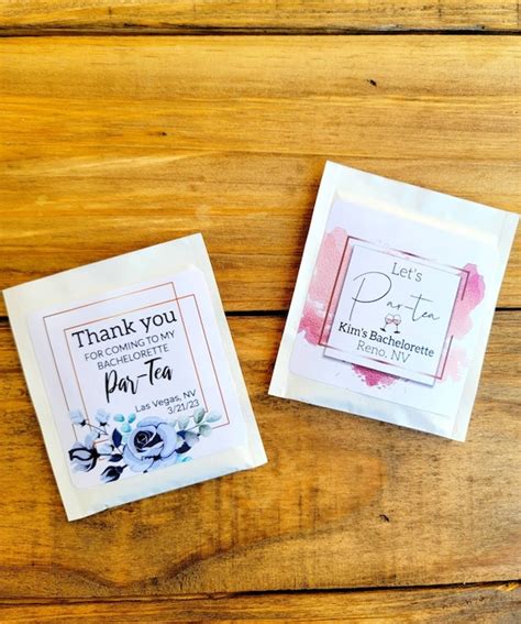 Personalized Tea Bag Favors W Custom Label Bachelorette Etsy