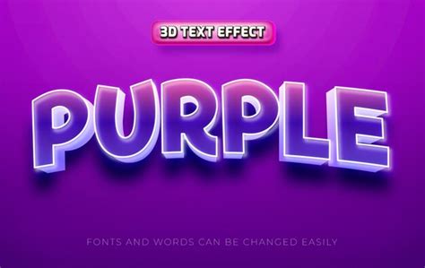 Efecto De Texto Colorido Editable D P Rpura Vector Premium