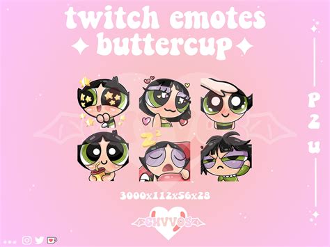 Cute Buttercup Emote Pack Powerpuff Girls Emotes Buttercup Twitch