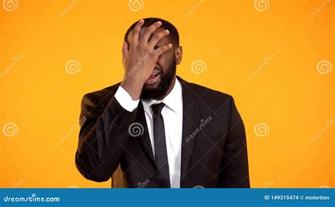 African Facepalm Sexy African Man Covered His Face With His Hand