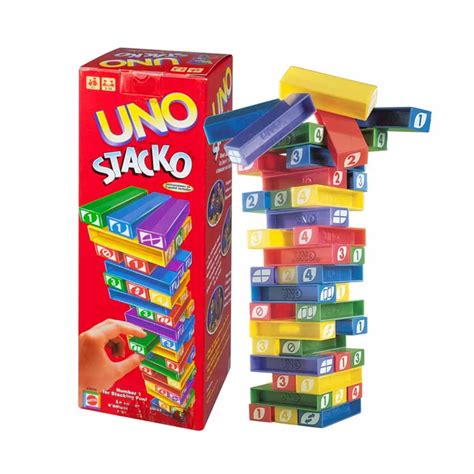 Uno Stacko Mini Jogo De Tabuleiro Em Formato De Bloco Uno Pilha