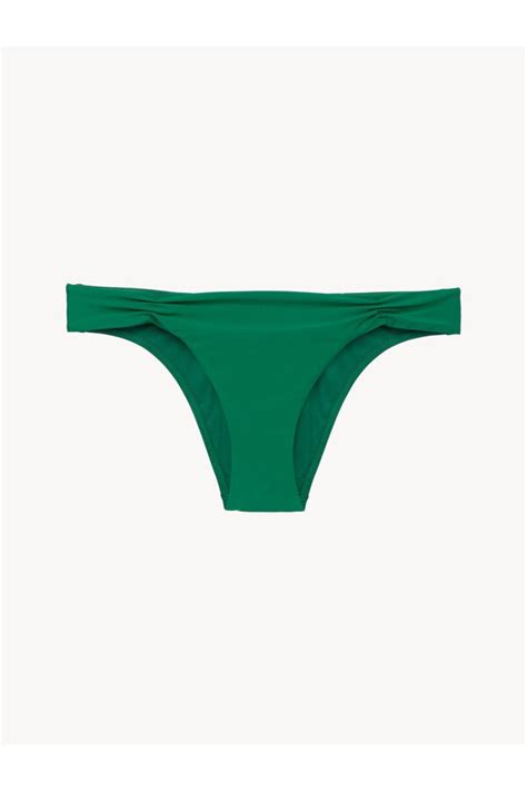 La Perla Bikini Brief In With Pleat Detailing Green Editorialist