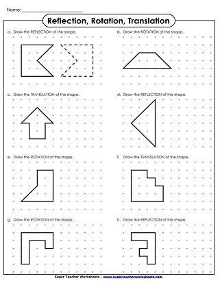 Translating Shapes Worksheets