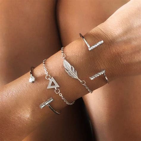 Ensemble De Bracelets Tendance Argent Bijoux By Julie