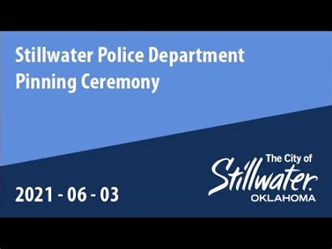 Stillwater Police Department Pinning Ceremony Youtube