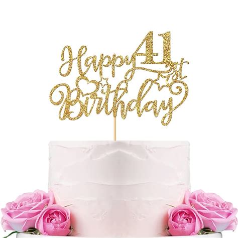 WeBenison Happy 41st Birthday Cake Topper 41st Birthday Cake Supplies