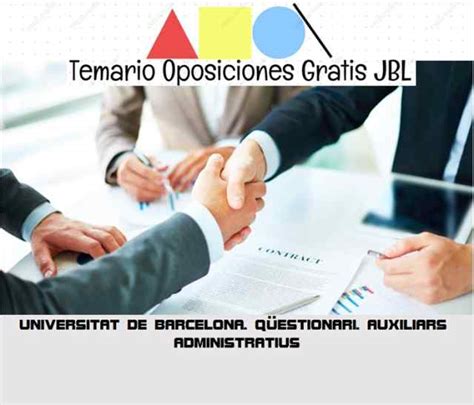 Temario PDF UNIVERSITAT DE BARCELONA QÜESTIONARI AUXILIARS