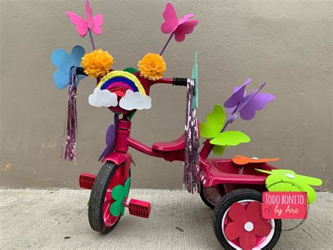 Triciclo Decorado Con Flores Manualidades Actividades De Reciclaje Para Niños Globos