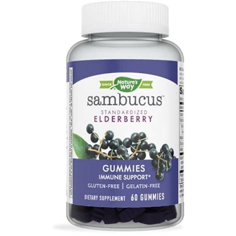 Natures Way Sambucus Black Elderberry Gummies With Vitamin