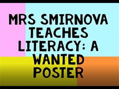 Mrs Smirnova Teaches Literacy Making A Wanted Poster For The