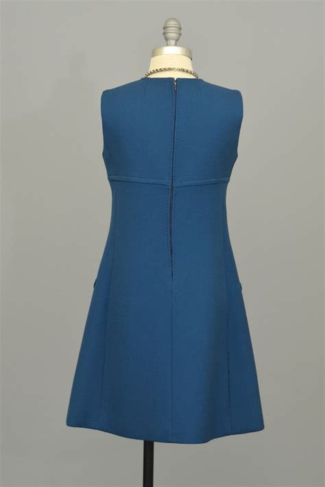 1960s A Line Mod Blue Vintage Mini Dress Vintagevirtuosa