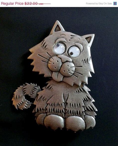 Jj Cat Articulated Head Brooch Pin Googly Eyes Etsy Etsy Finds