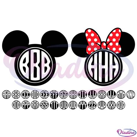 Minnie Mouse Monogram Svg Oladino