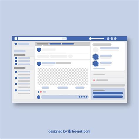 Free Vector Facebook Web Interface With Minimalist Design