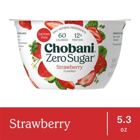 Chobani Zero Sugar Strawberry Greek Yogurt Cup Oz Kroger