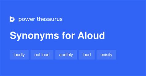 Aloud synonyms - 231 Words and Phrases for Aloud