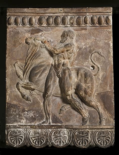 Campana Relief With Hercules Fighting The Cretan Bull Roman H