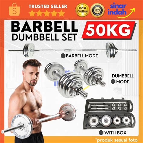 Jual Dumbell 50 KG Set Chrome Dambel Dumbbell Dumbel Barbel Barbell