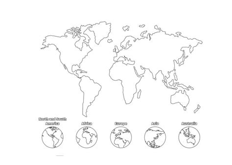 Esquema Del Mapa Del Mundo Para Colorear Imprimir E Dibujar