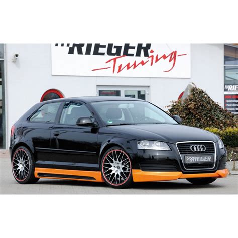 Bas De Caisse Gauche Carbon Look Rieger Tuning Pour AUDI A3 8P