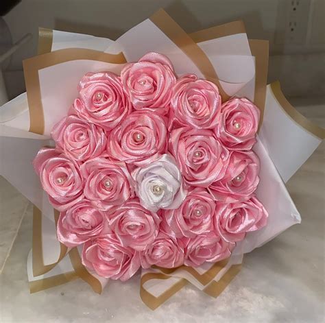 Eternal Rose Bouquet Made Of Ribbon Being The Best T For A Loved One