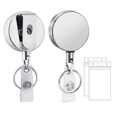 Jzenzero Heavy Duty Metal Retractable Badge Holders Reel Extendable