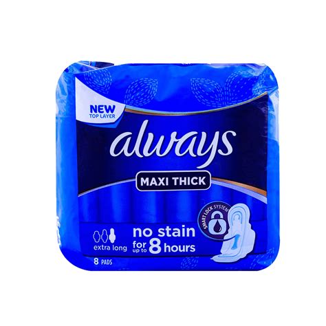 Always Maxi Thick Extra Long Sanitary Pads With Wings 18 Pieces