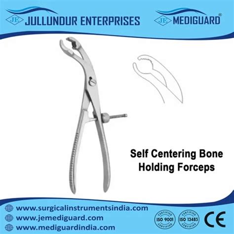 Mediguard Stainless Steel Self Centering Bone Holding Forceps For