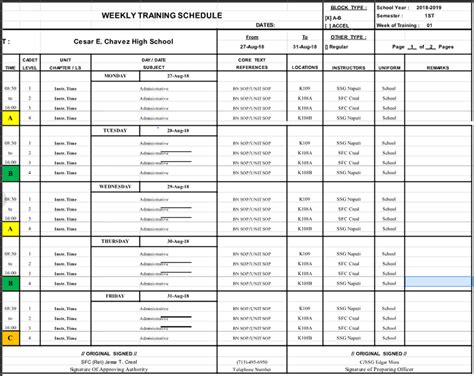 Army Pt Plan Template