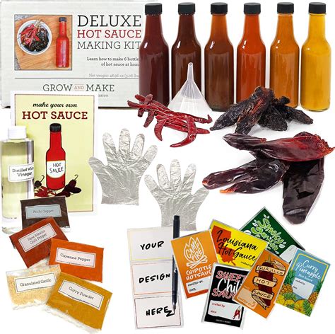 Deluxe Hot Sauce Making Kit Includes Everything Needed To Make 6 Sauces Amazon Ca Grocery